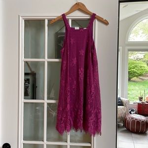 NWT purple floral crocheted dress